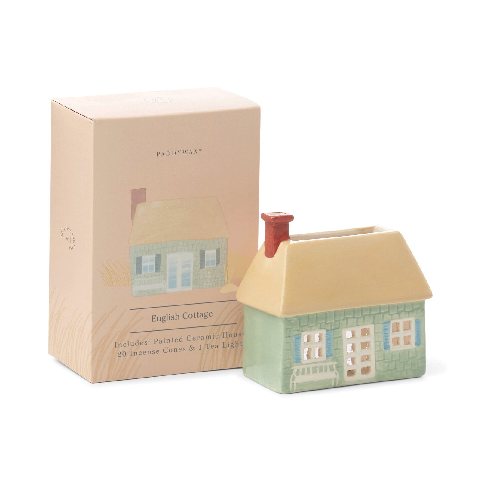 Incense House with Tea Light + 20 Cones, English Cottage - Image 2
