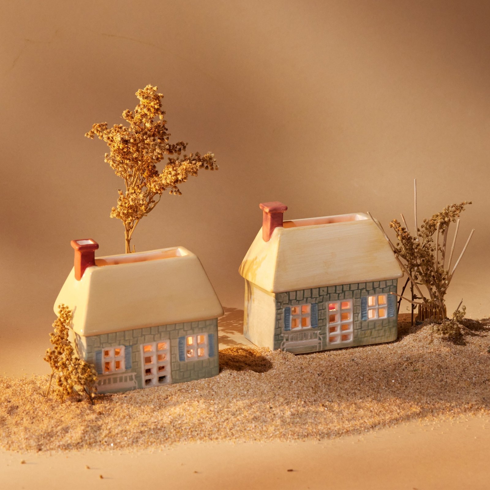 Incense House with Tea Light + 20 Cones, English Cottage - Image 3