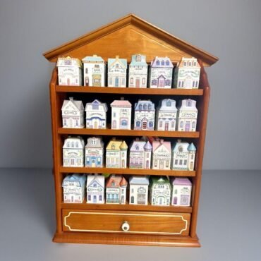 Vintage Porcelain Lenox Complete Spice Village & Rack,24 Spice CottagesVGC, 1989
