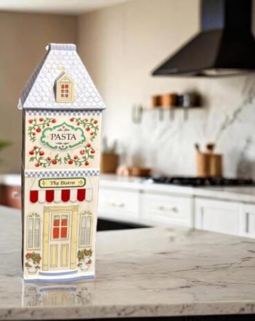 Rare 1992 THE LENOX VILLAGE Canister Pasta The Bistro 19th Century Jar And Lid