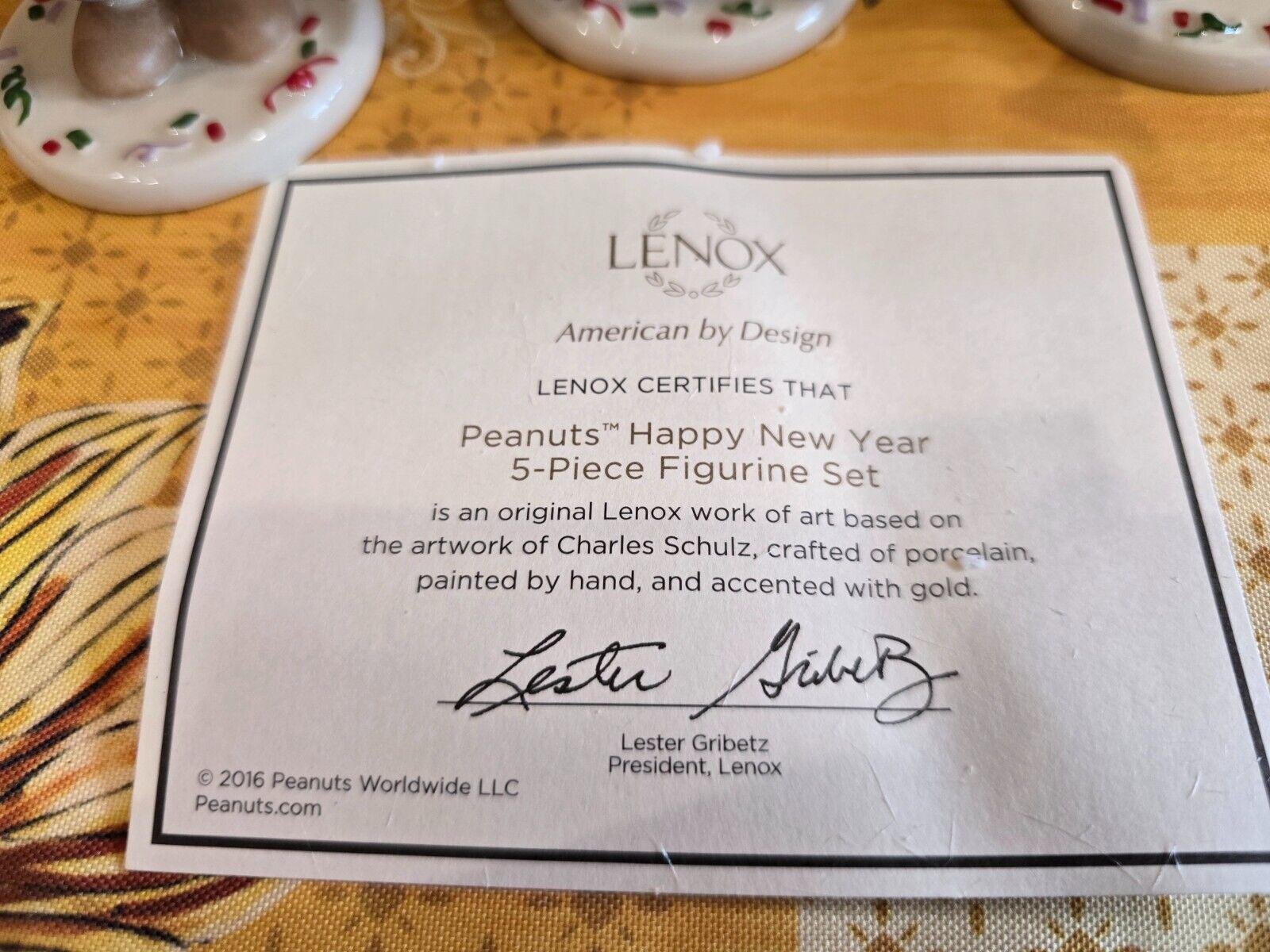 NEW In Box Lenox Peanuts Happy New Year Figurines Party 5 PC - Image 2