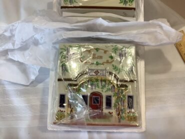 New In Box Lenox 1994 Canterbury Crossing Spice  Village Porcelain Tea Canister