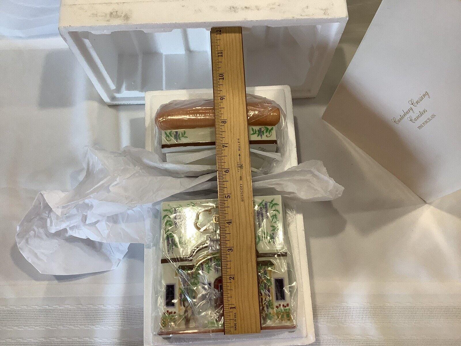 New In Box Lenox 1994 Canterbury Crossing Spice Village Porcelain Tea Canister - Image 5