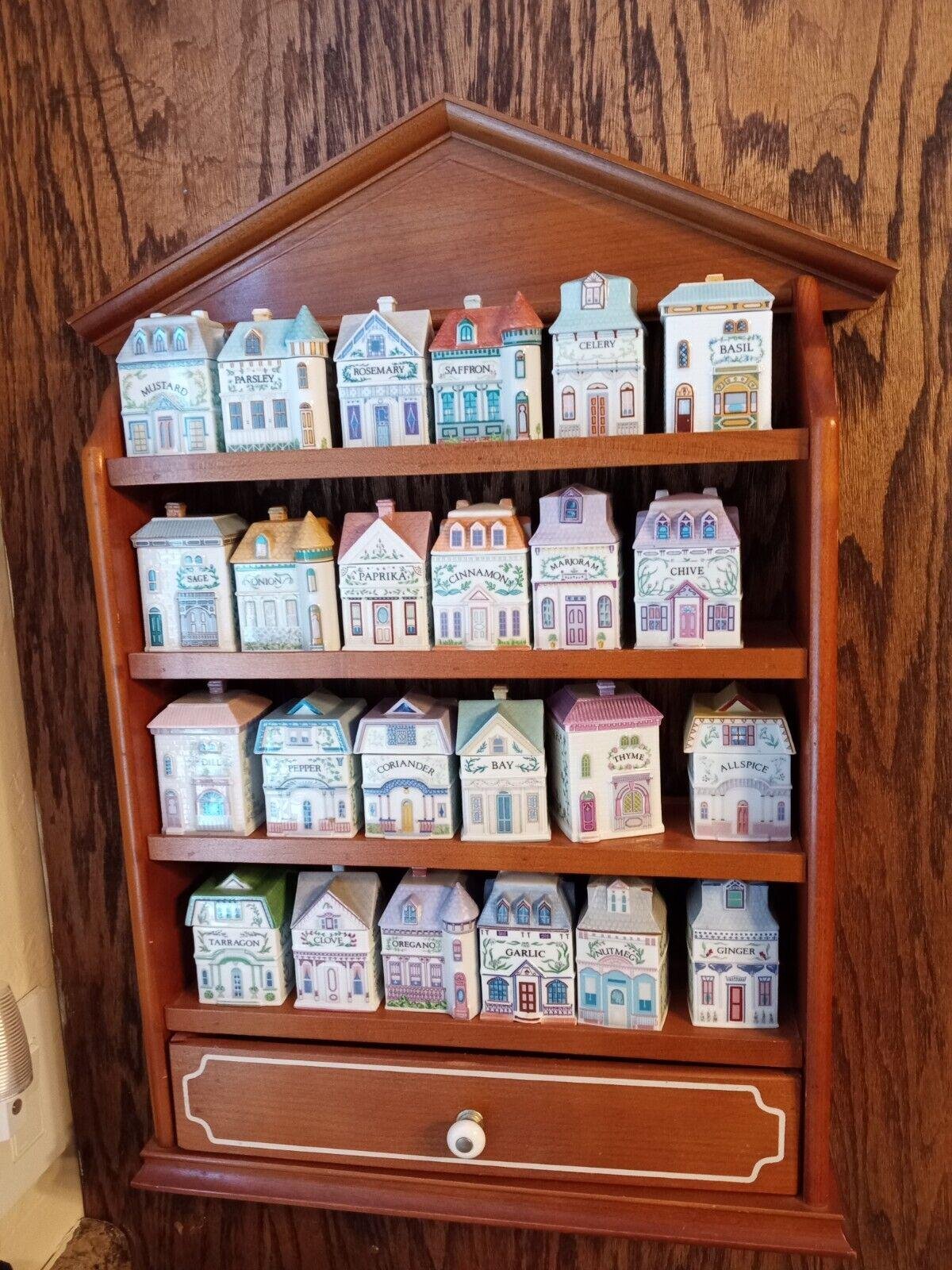 The Lenox Spice Village Complete Set w/ original rack 1989 24 Jars