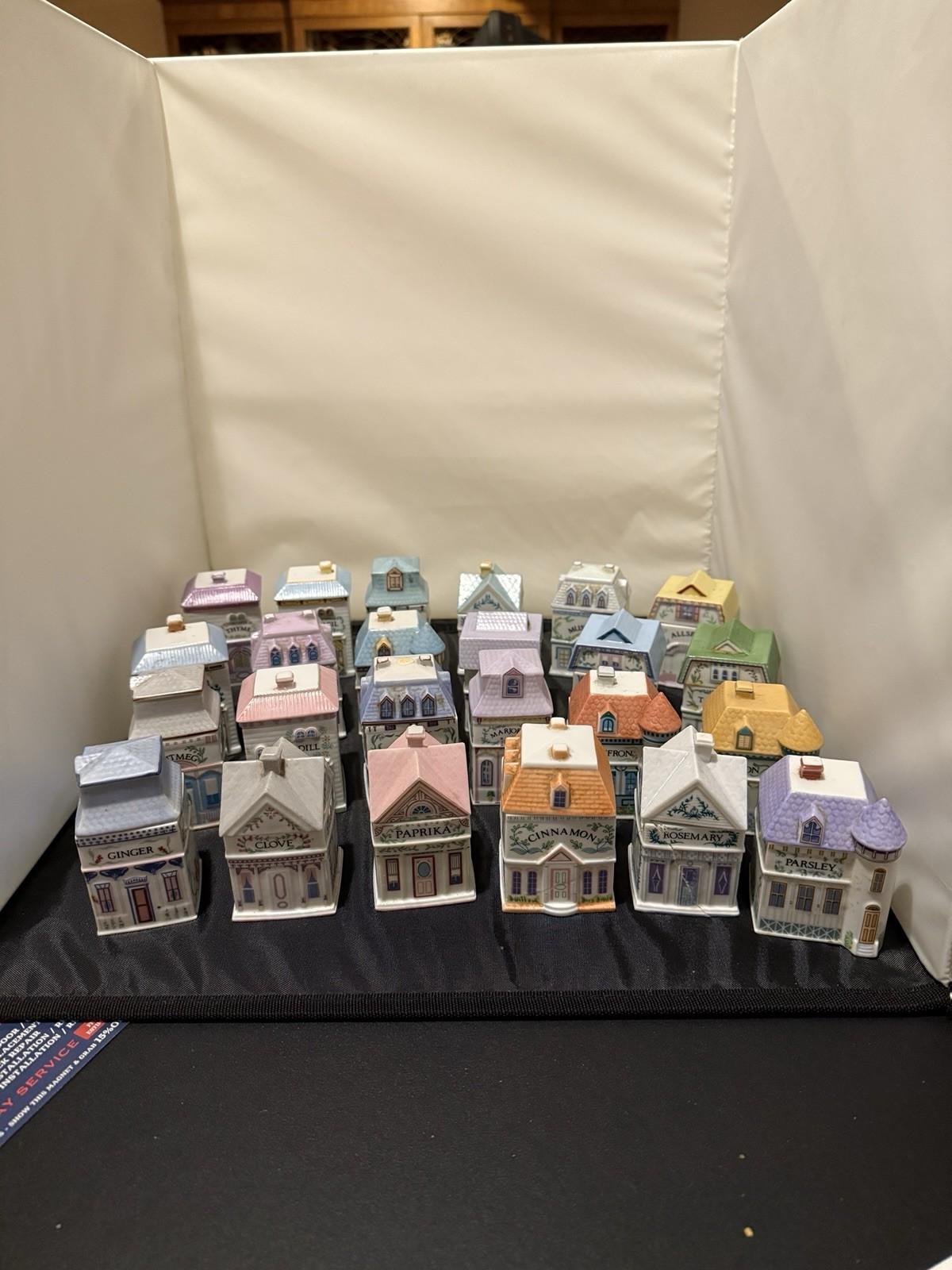 Vintage Original 1989 The Lenox Spice Village Complete with Rack - Image 5