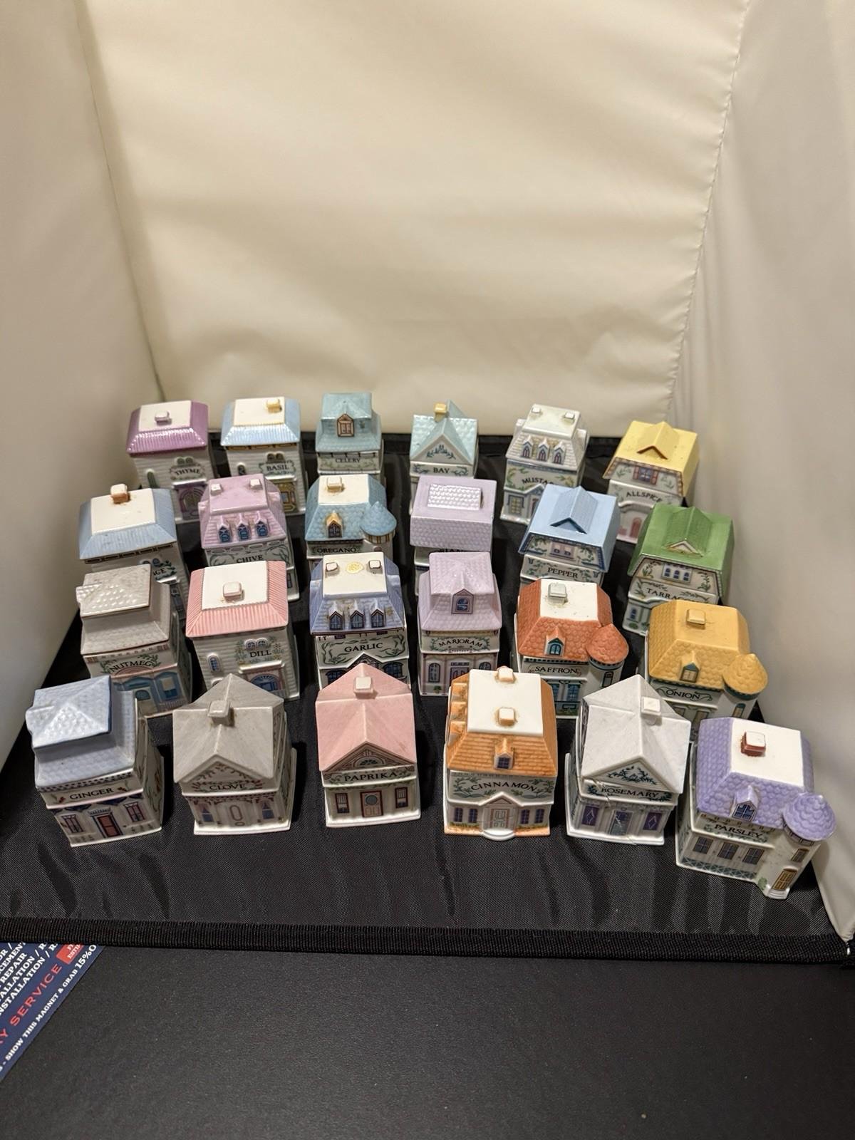 Vintage Original 1989 The Lenox Spice Village Complete with Rack - Image 4