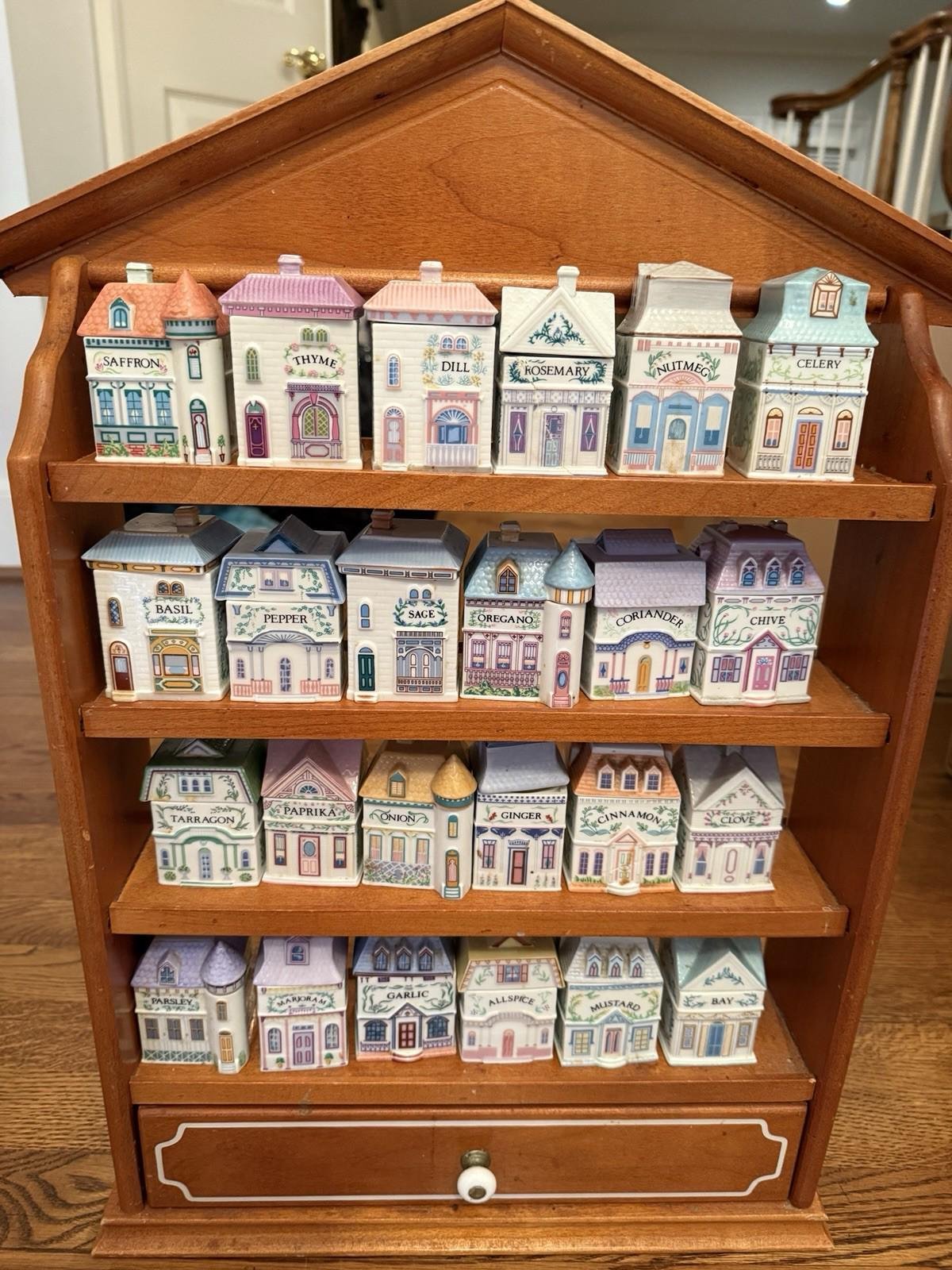 Vintage Original 1989 The Lenox Spice Village Complete with Rack - Image 3