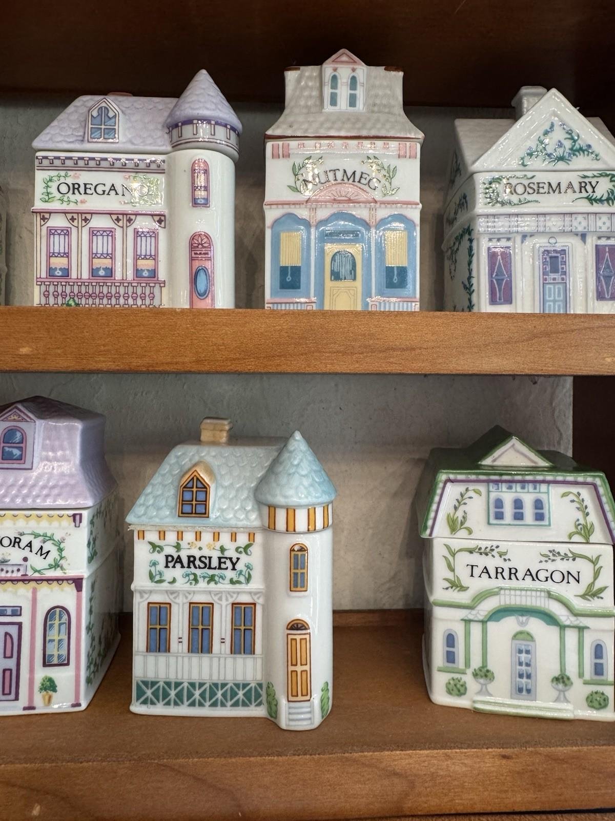 1989 Lenox Village Spice Jars (19) & Original Spice Rack - READ - Image 2