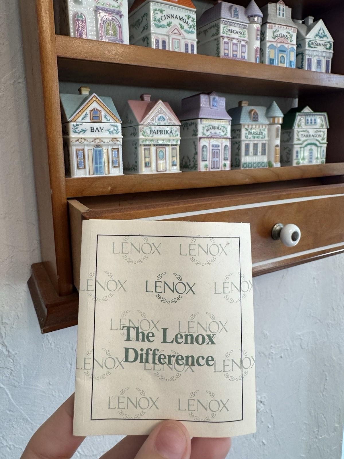 1989 Lenox Village Spice Jars (19) & Original Spice Rack - READ - Image 5