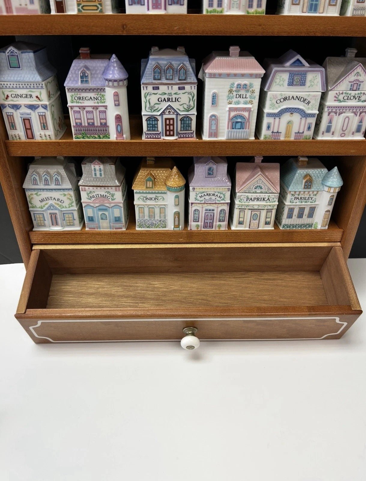 Lenox Spice Village Set Complete Vintage 1989 W/24 Spice Cottages & Rack - Image 10