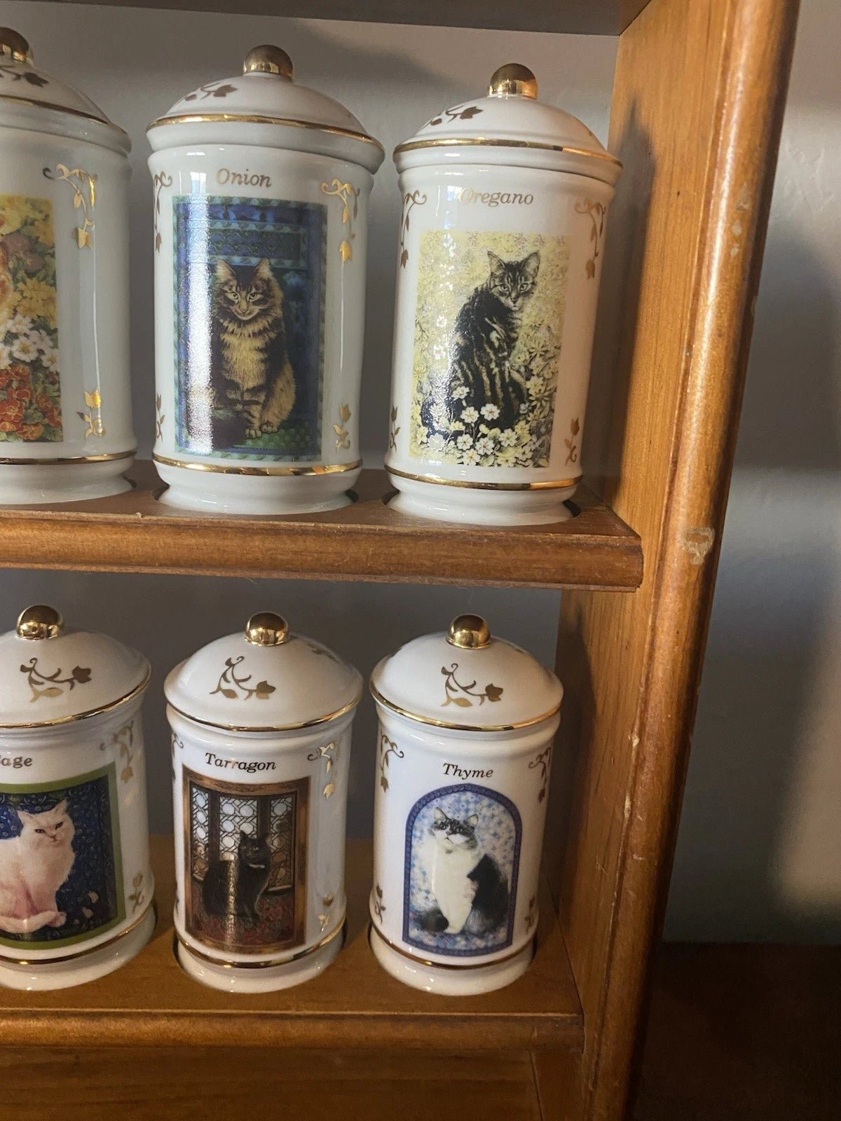 Lenox Cats of Distinction Spice Jar Collection 24 RARE FULL SET W/ Rack & Certif - Image 9