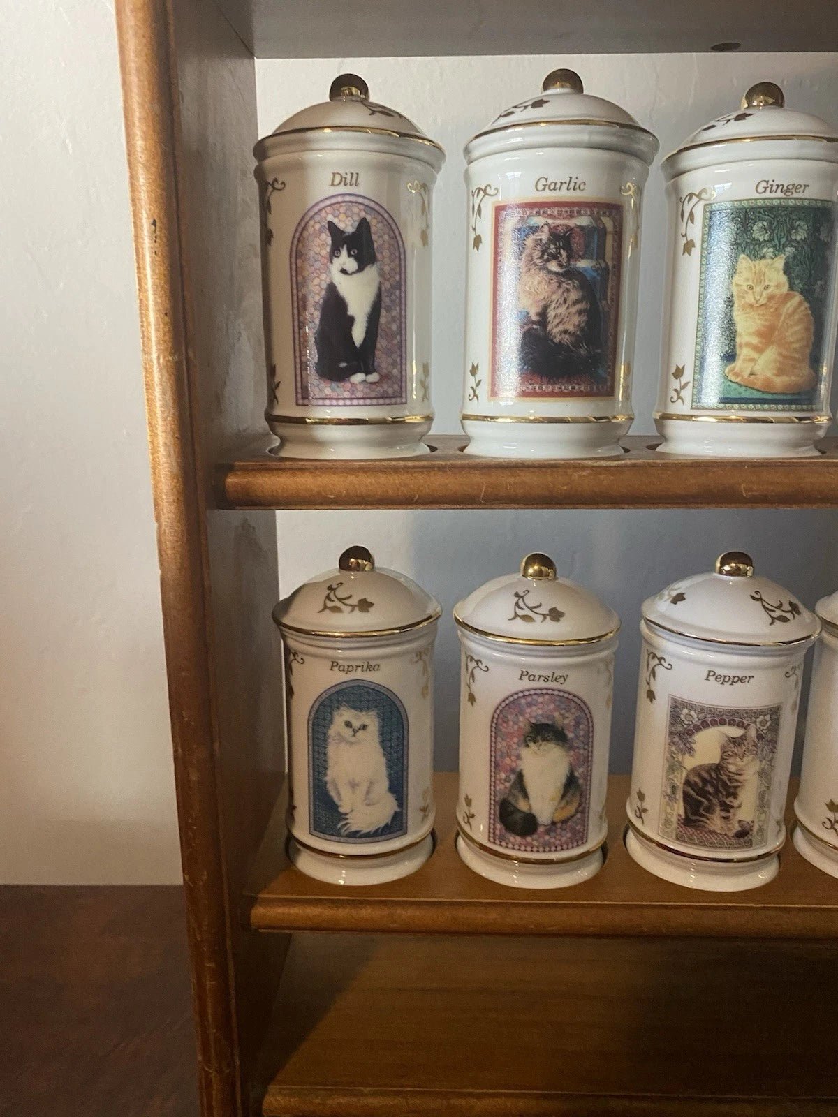 Lenox Cats of Distinction Spice Jar Collection 24 RARE FULL SET W/ Rack & Certif - Image 6