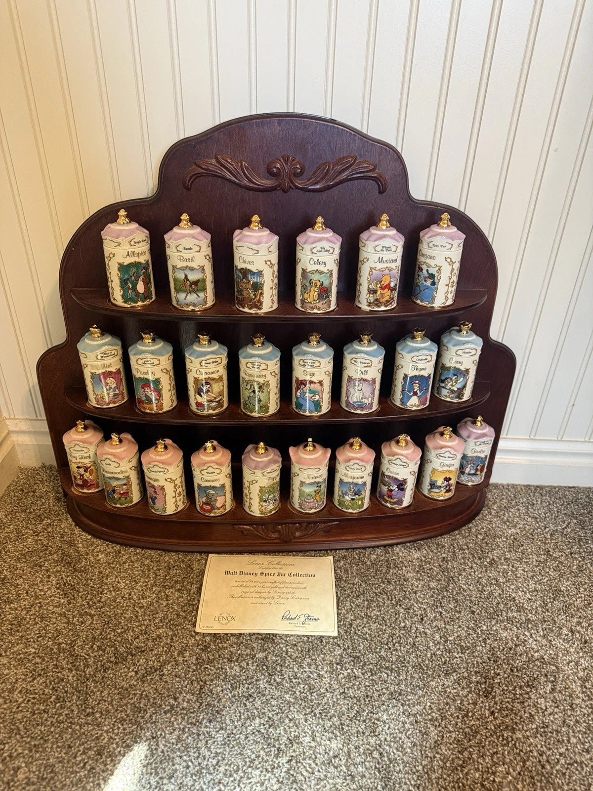 Walt Disney Spice Jar LENOX 1995 24 set