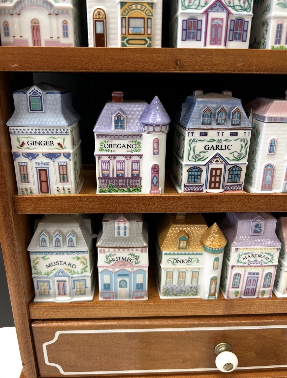 Lenox Spice Village Set Complete Vintage 1989 W/24 Spice Cottages & Rack - Image 5