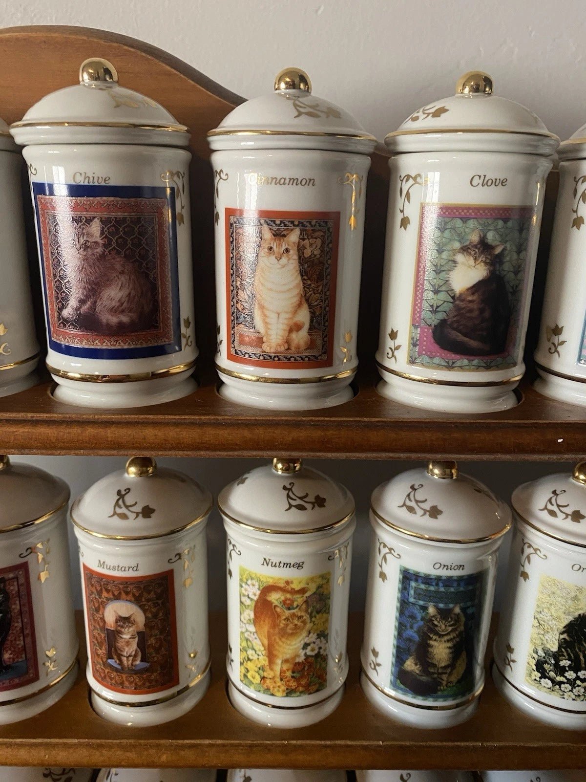 Lenox Cats of Distinction Spice Jar Collection 24 RARE FULL SET W/ Rack & Certif - Image 4