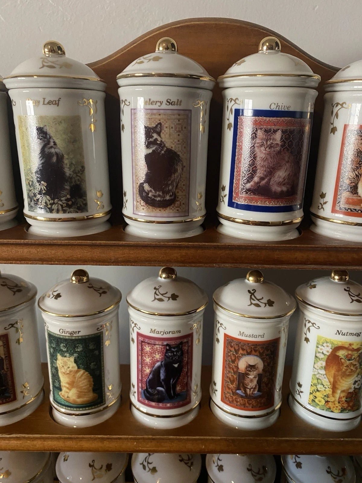 Lenox Cats of Distinction Spice Jar Collection 24 RARE FULL SET W/ Rack & Certif - Image 3