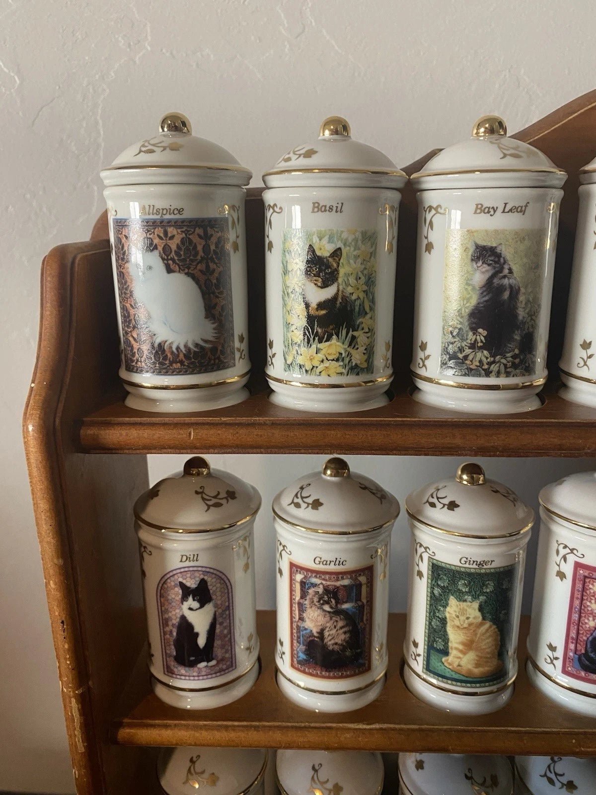 Lenox Cats of Distinction Spice Jar Collection 24 RARE FULL SET W/ Rack & Certif - Image 2
