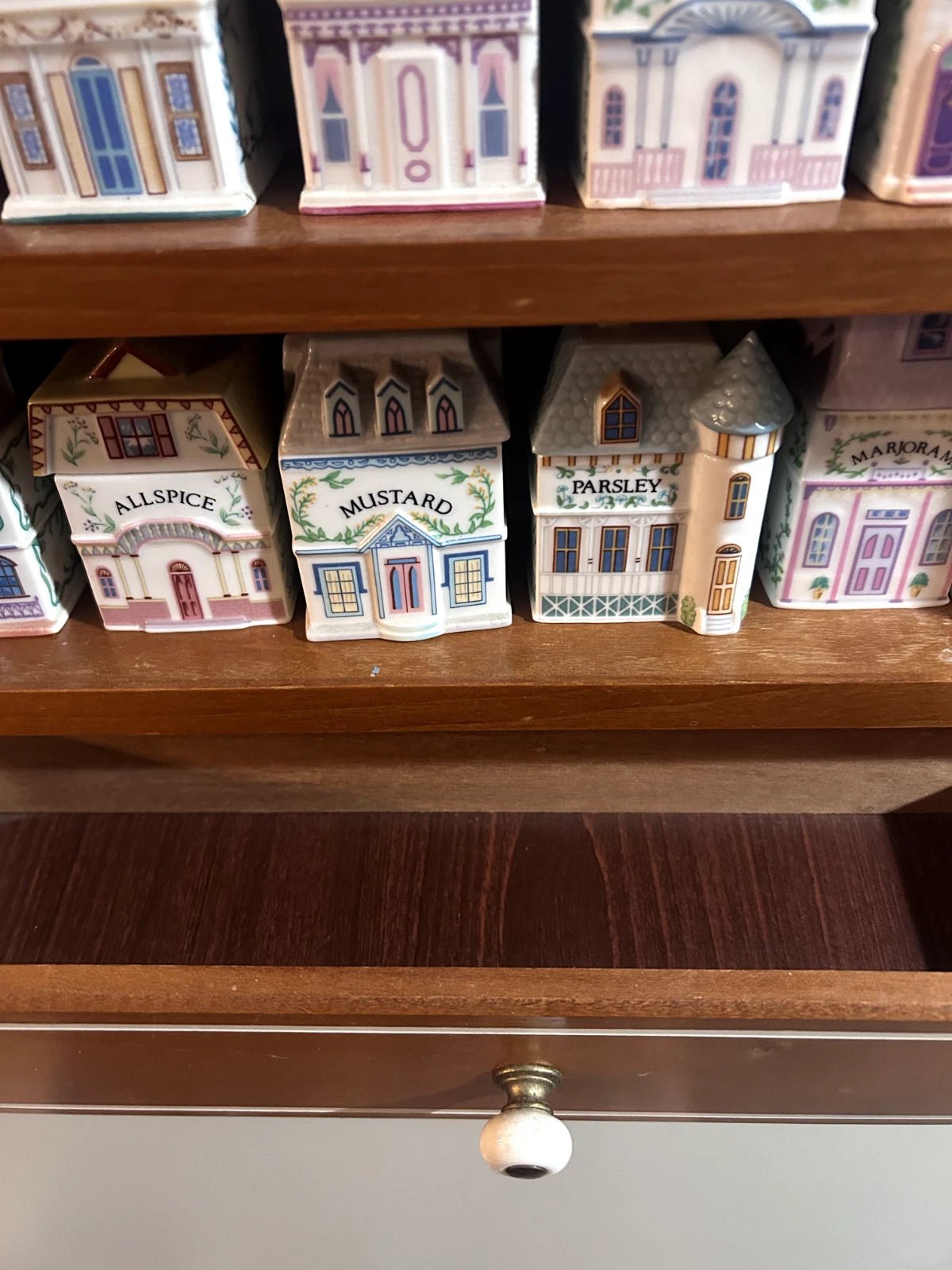 Lenox Spice Village 1989 Complete Set of 24 Jars & Display Shelf SEE PHOTOS READ - Image 2