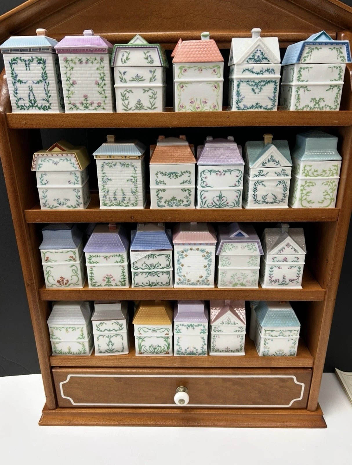 Lenox Spice Village Set Complete Vintage 1989 W/24 Spice Cottages & Rack - Image 20