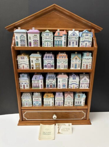 Lenox Spice Village Set Complete Vintage 1989 W/24 Spice Cottages & Rack