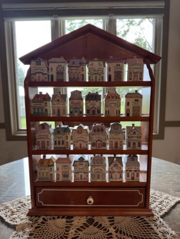 Vintage 1989 Lenox Spice Village Spice Jar Complete Set of 24 Houses with Rack