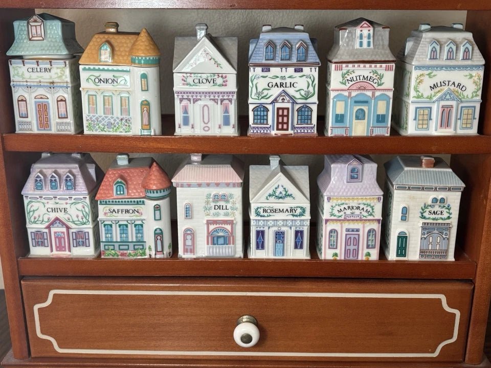 Lenox Spice Village Complete Set Of 24 Handcrafted Fine Porcelain 1989 Taiwan - Image 4